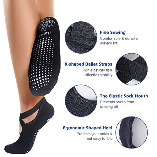Haton Calcetines Antideslizantes para Yoga,Calcetines Pilates, Calcetines Mujer Divertidos para Ejercicio Interior, Yoga, Pilates, Ballet, Danza, Entrenamiento Descalzo, Trampolín, 2 pcs(Negro&Gris) Haton Calcetines Antideslizantes para Yoga,Calcetines Pilates, Calcetines Mujer Divertidos para Ejercicio Interior, Yoga, Pilates, Ballet, Danza, Entrenamiento Descalzo, Trampolín, 2 pcs(Negro&Gris)