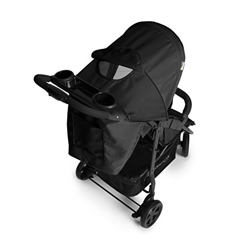 Hauck Citi Neo II - Silla de paseo de 3 ruedas, respaldo reclinable, plegado compacto, plegado con solo una mano, nacimiento hasta 25 kg, ultra ligero, solo 7.5 kg, bandeja con botellero, negro/gris