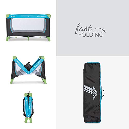Hauck Dream N Play - Cuna de viaje 3 piezas 120 x 60 cm, bebe, incluido colchóncito y bolsa de transporte, de 0+ meses hasta 15 kg, plegado y montaje fácil, estructura ligera y muy estable, azul Hauck Dream N Play - Cuna de viaje 3 piezas 120 x 60 cm, bebe, incluido colchóncito y bolsa de transporte, de 0+ meses hasta 15 kg, plegado y montaje fácil, estructura ligera y muy estable, azul