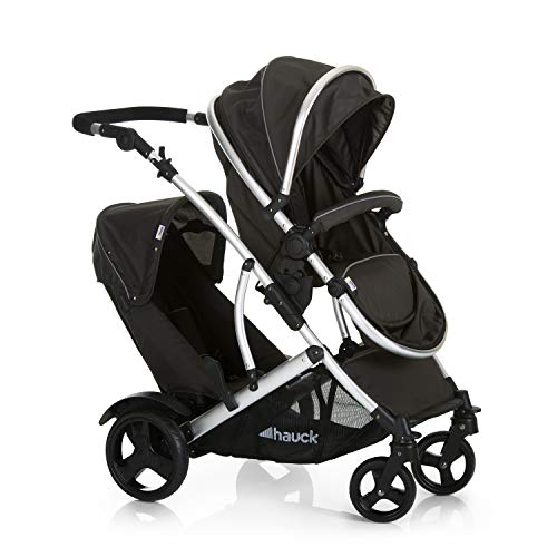 Hauck Duett 2 - Carro gemelar, silla de paseo gemelar, capazo desde nacimiento transformación a sillita, asiento giratorio, desmontable segundo asiento, manillar ajustable en altura, Black Forest Hauck Duett 2 - Carro gemelar, silla de paseo gemelar, capazo desde nacimiento transformación a sillita, asiento giratorio, desmontable segundo asiento, manillar ajustable en altura, Black Forest