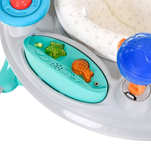 Hauck Jump-A-Round - Columpio y mesa de juego estable para bebes de 6 meses a 12kg, mesa de juegos y música, regulable en altura, giratorio, piezas de juguetes intercambiables, Hearts (gris turquesa) Hauck Jump-A-Round - Columpio y mesa de juego estable para bebes de 6 meses a 12kg, mesa de juegos y música, regulable en altura, giratorio, piezas de juguetes intercambiables, Hearts (gris turquesa)