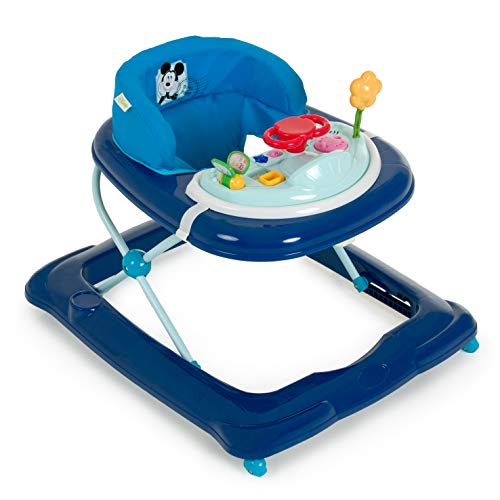 Hauck Player - Andador a partir de 6 meses hasta 12 kg, andador con música, mesa de juego multifuncional con ruedas, asiento acolchado y desmontable, regulable en altura, Mickey (azul)