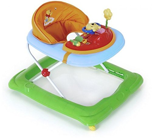 Hauck Player - Andador a partir de 6 meses hasta 12 kg, andador con música, mesa de juego multifuncional con ruedas, asiento acolchado y desmontable, regulable en altura, Pooh (colorido)