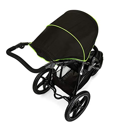 Hauck Runner - Silla de Paseo con 3 Ruedas Neumaticas, Plegado Compacto, Ruedas XL, con Camara de Aire, para Recien Nacidos, apto para Niños hasta 25kg, color Negro (Black Neon Yellow)