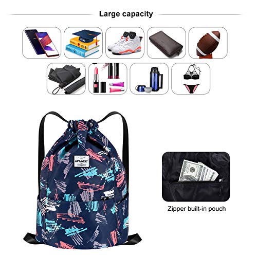 HAWEE Impermeable Casual Mochila con Cordón Grande Deporte Bolso de Gimnasia Mochila de Cuerda Unisex para Mujer Hombre Vida Cotidiana Aire Libre Yoga Escuela Playa Nadar HAWEE Impermeable Casual Mochila con Cordón Grande Deporte Bolso de Gimnasia Mochila de Cuerda Unisex para Mujer Hombre Vida Cotidiana Aire Libre Yoga Escuela Playa Nadar