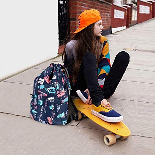 HAWEE Impermeable Casual Mochila con Cordón Grande Deporte Bolso de Gimnasia Mochila de Cuerda Unisex para Mujer Hombre Vida Cotidiana Aire Libre Yoga Escuela Playa Nadar HAWEE Impermeable Casual Mochila con Cordón Grande Deporte Bolso de Gimnasia Mochila de Cuerda Unisex para Mujer Hombre Vida Cotidiana Aire Libre Yoga Escuela Playa Nadar