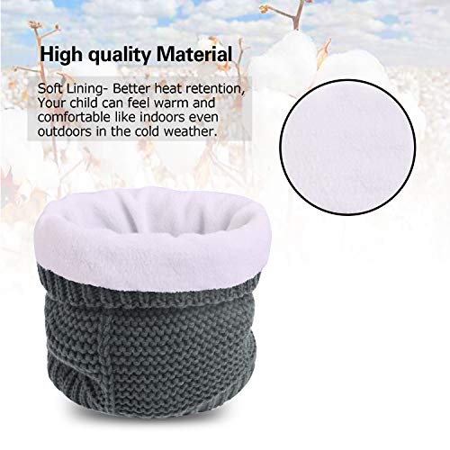 Hawiton Caliente Conjunto de Gorro y Bufanda de punto 2 piezas para niñas y niños otoño invierno, bebés suaves forro de lana Sombreros y pañuelo para el cuello Hawiton Caliente Conjunto de Gorro y Bufanda de punto 2 piezas para niñas y niños otoño invierno, bebés suaves forro de lana Sombreros y pañuelo para el cuello