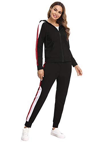 Hawiton Conjunto de chándal para Mujer de algodón Invierno, Conjunto de Sudadera Mujer Larga con Chaqueta y Pantalon para Fitness Jogger Tenis Tallas Grandes 2piezas Hawiton Conjunto de chándal para Mujer de algodón Invierno, Conjunto de Sudadera Mujer Larga con Chaqueta y Pantalon para Fitness Jogger Tenis Tallas Grandes 2piezas