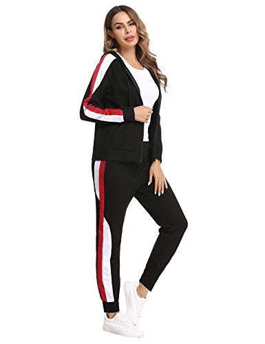 Hawiton Conjunto de chándal para Mujer de algodón Invierno, Conjunto de Sudadera Mujer Larga con Chaqueta y Pantalon para Fitness Jogger Tenis Tallas Grandes 2piezas Hawiton Conjunto de chándal para Mujer de algodón Invierno, Conjunto de Sudadera Mujer Larga con Chaqueta y Pantalon para Fitness Jogger Tenis Tallas Grandes 2piezas