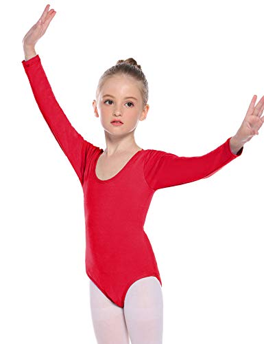 Hawiton Maillot de Gimnasia Ritmica niña 2-12 Años,algodón Elástico de Ballet Body Leotards Gymnastics