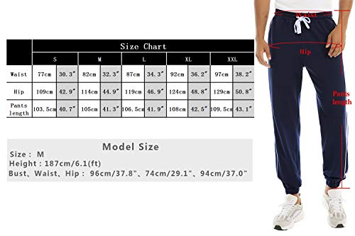 Hawiton Pantalon Chandals Hombre Largo Pantalones Deportivos de Algodón Pantalones de Deporte Jogger Fitness Rayas