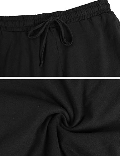 Hawiton Pantalones Deportivos para Mujer 100% Algodón Pantalón de Chándal con Bolsillos para Gimnasio Deportes Correr Entrenamiento Jogging Pantalones de Pijama Largos de Rayas