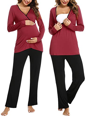 Hawiton Pijama de Lactancia Invierno Ropa Maternidad Hospital Premamá Conjuntos Embarazadas Algodón Mangas Largas Mujer Hawiton Pijama de Lactancia Invierno Ropa Maternidad Hospital Premamá Conjuntos Embarazadas Algodón Mangas Largas Mujer