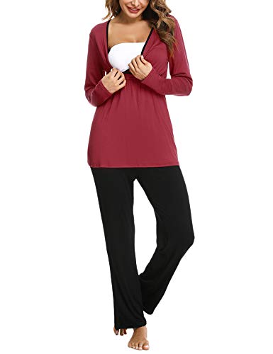 Hawiton Pijama de Lactancia Invierno Ropa Maternidad Hospital Premamá Conjuntos Embarazadas Algodón Mangas Largas Mujer Hawiton Pijama de Lactancia Invierno Ropa Maternidad Hospital Premamá Conjuntos Embarazadas Algodón Mangas Largas Mujer