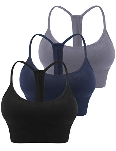 Hawiton Sujetador Deportivo Alto Impacto Mujer Sujetador de Ejercicio Cómodo Bra Deportivo Sujetador Negro Deportivo Niña Sin Costuras Almohadilla Desmontable para Fitness Yoga Pilates Bailar Correr