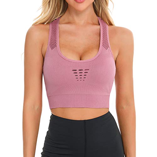 Hawiton Sujetadores Deportivos Mujer con Almohadillas extraíble, Talla Grande Push Up Bra Deportivo sin Costura,para Yoga,Running, Jogger,Fitness,Dormir