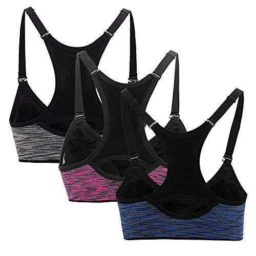 Hawiton Sujetadores Deportivos Mujer con Almohadillas Extraíbles Espalda Sujetador Deporte Mujer Sin Costuras con Relleno Yoga Racerback Top Gimnasio Fitness Ejercicio, 3 unidades Hawiton Sujetadores Deportivos Mujer con Almohadillas Extraíbles Espalda Sujetador Deporte Mujer Sin Costuras con Relleno Yoga Racerback Top Gimnasio Fitness Ejercicio, 3 unidades