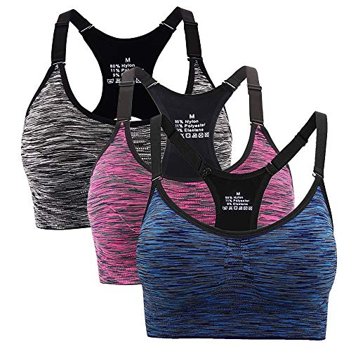Hawiton Sujetadores Deportivos Mujer con Almohadillas Extraíbles Espalda Sujetador Deporte Mujer Sin Costuras con Relleno Yoga Racerback Top Gimnasio Fitness Ejercicio, 3 unidades Hawiton Sujetadores Deportivos Mujer con Almohadillas Extraíbles Espalda Sujetador Deporte Mujer Sin Costuras con Relleno Yoga Racerback Top Gimnasio Fitness Ejercicio, 3 unidades
