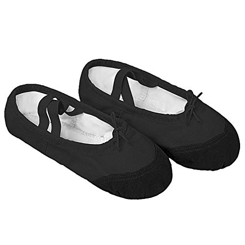 Hawiton Zapatillas de Ballet niña, para 4-7 años,clásico Elástico Canvas Calzado de Danza Elástico Profesionale Cabeza Redonda Zapatos Split de Baile y Gimnasia