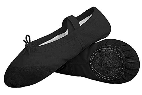 Hawiton Zapatillas de Ballet niña, para 4-7 años,clásico Elástico Canvas Calzado de Danza Elástico Profesionale Cabeza Redonda Zapatos Split de Baile y Gimnasia