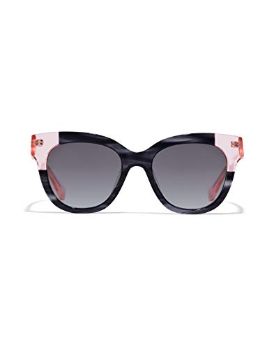 HAWKERS Gafas de Sol Audrey Estilo Butterfly, para Mujer, con Montura Bicolor Rosa transparente y Havana print Negra y Lente Oscura, Protección UV400