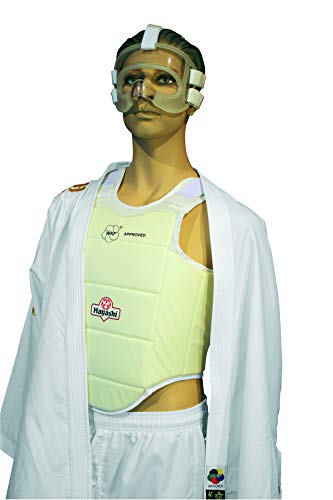 Hayashi Oficial WKF Peto Karate Mixta, Unisex Adulto, Color Blanco, tamaño Small Hayashi Oficial WKF Peto Karate Mixta, Unisex Adulto, Color Blanco, tamaño Small