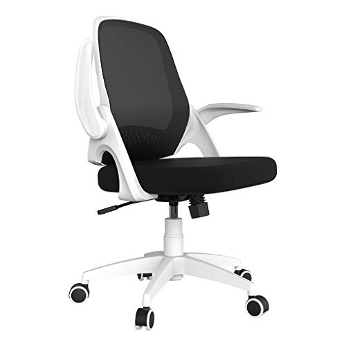 Hbada Silla de Oficina Silla de Escritorio ergonómica Silla giratoria con reposabrazos Plegables Silla de Malla para computadora Silla de Trabajo Silla Ligera Blanco