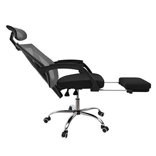 Hbada Silla de Oficina Silla de Escritorio Silla giratoria ergonómica con reposapiés Silla ejecutiva con Respaldo Alto con reposacabezas y reposabrazos Ajustables Negro Hbada Silla de Oficina Silla de Escritorio Silla giratoria ergonómica con reposapiés Silla ejecutiva con Respaldo Alto con reposacabezas y reposabrazos Ajustables Negro