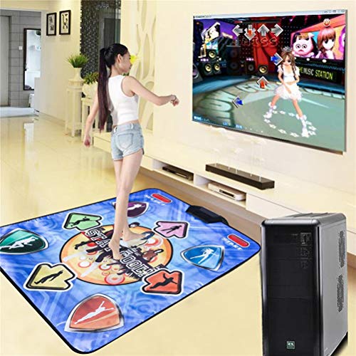 Hbao Alfombrilla de Baile Individual, Alfombrilla Antideslizante para menú en inglés, Alfombrilla de Yoga + 2 Controles remotos, Juego de detección para PC y TV