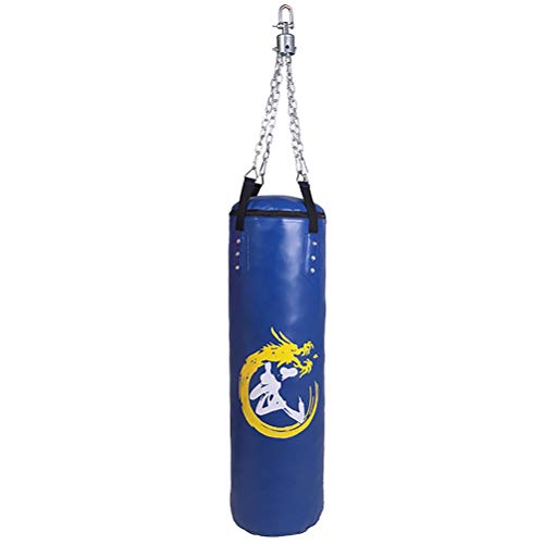 Hbao Bolso de Arena tailandés Hueco de Cuero del Boxeo del Saco de Arena del Boxeo de la PU, Objetivo de la práctica de Sanda de la Aptitud (Color : Blue)