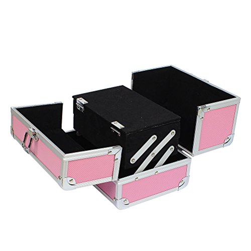 HBF Maletin para Maquillaje Organizador Cosméticos Profesional Neceser De Viaje Rosa HBF Maletin para Maquillaje Organizador Cosméticos Profesional Neceser De Viaje Rosa