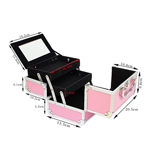 HBF Maletin para Maquillaje Organizador Cosméticos Profesional Neceser De Viaje Rosa HBF Maletin para Maquillaje Organizador Cosméticos Profesional Neceser De Viaje Rosa