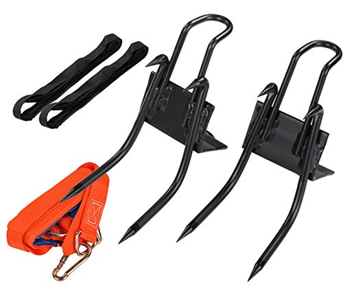 HBRE Herramienta para Trepar A Los áRboles,Grampones para Trepar,con CinturóN De Rescate con Cuerda De CordóN para Escalar ObservacióN De Caza Recogiendo Fruta(2 Claws),Black2