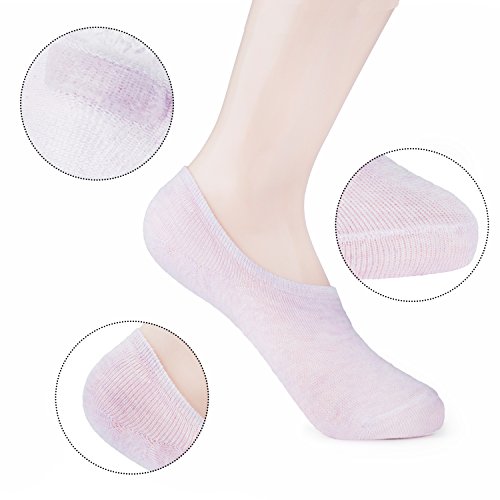 HBselect 10 Pares Calcetines Mujer Cortos Algodon Calcetines Invisibles Mujer Silicona Antideslizante