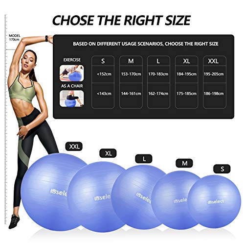 HBselect Balones De Ejercicio Fitness Pelota Pilates Embarazadas Bola De Equilibrio Fitness para Gimnasio Yoga