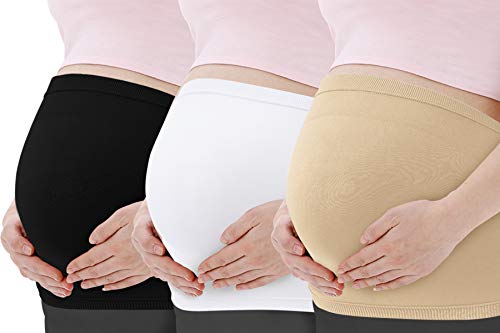 HBselect Fajas De Embarazo para Premamá Pack 3 Multicolor Banda Faja para Soporte Abdominal Durante El Embarazo con 3 Hebillas De Extensión Cintura para Embarazadas