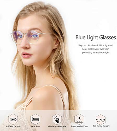 HBselect Gafas Luz Azul Gafas Ordenador Ojos Protección Contra La Luz Azul Ligera Montura Tr90 Gafas Con Filtro Azul Gafas Para Ordenador Tablets Móvil Televisión