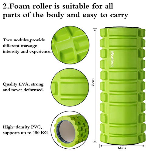 HBselect Rodillo Masaje Kit Rulo Masaje,Bola, Pelota Masaje,Bandas De Resistencia Fitnes,Rollo Masaje para Muscular Pies y Espalda Pierna Fitness HBselect Rodillo Masaje Kit Rulo Masaje,Bola, Pelota Masaje,Bandas De Resistencia Fitnes,Rollo Masaje para Muscular Pies y Espalda Pierna Fitness