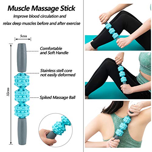 HBselect Rodillo Masaje Kit Rulo Masaje,Bola, Pelota Masaje,Bandas De Resistencia Fitnes,Rollo Masaje para Muscular Pies y Espalda Pierna Fitness HBselect Rodillo Masaje Kit Rulo Masaje,Bola, Pelota Masaje,Bandas De Resistencia Fitnes,Rollo Masaje para Muscular Pies y Espalda Pierna Fitness