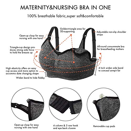HBselect Sostén De Lactancia Sin Costuras Multicolor,Sujetador de Maternidad,Sujetadores para Premamá Multicolor Sostén Embarazada HBselect Sostén De Lactancia Sin Costuras Multicolor,Sujetador de Maternidad,Sujetadores para Premamá Multicolor Sostén Embarazada