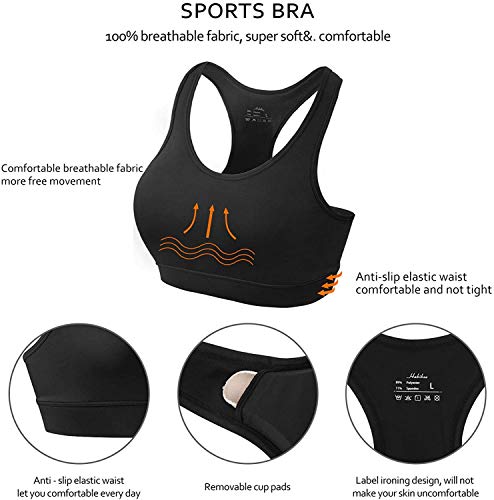 HBselect Sujetador Deportivo Mujer Material Cómodo Sin Costuras Almohadilla Desmontable para Gimnasio Yoga Bailar