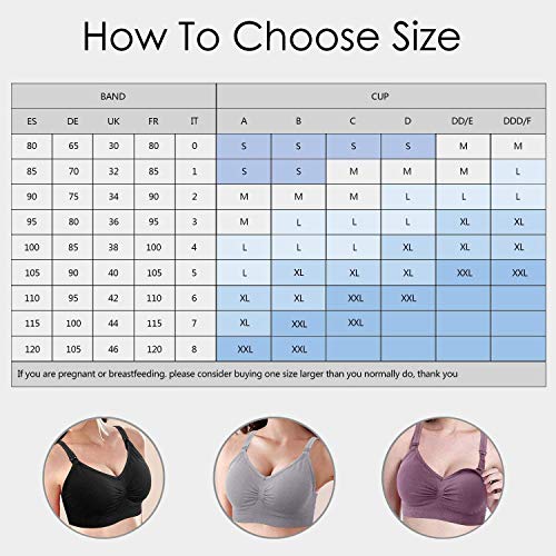 HBselect Sujetador Lactancia Sostén De Maternidad con Almohadillas Desmontable Fácil De Desabrochar para Dar El Pecho HBselect Sujetador Lactancia Sostén De Maternidad con Almohadillas Desmontable Fácil De Desabrochar para Dar El Pecho