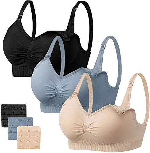 HBselect Sujetador Lactancia Sostén De Maternidad con Almohadillas Desmontable Fácil De Desabrochar para Dar El Pecho HBselect Sujetador Lactancia Sostén De Maternidad con Almohadillas Desmontable Fácil De Desabrochar para Dar El Pecho
