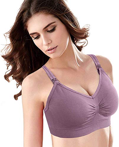 HBselect Sujetador Lactancia Sostén De Maternidad con Almohadillas Desmontable Fácil De Desabrochar para Dar El Pecho HBselect Sujetador Lactancia Sostén De Maternidad con Almohadillas Desmontable Fácil De Desabrochar para Dar El Pecho