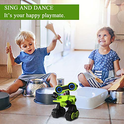 HBUDS Robot de Juguete para Niños, Recargable Robots de Control Remoto para Chicos Robot Inteligente Que Puede Hablar(Solo en inglés) Caminar, Danza, Grabaro Touch Control Robots Inteligentes (Verde)