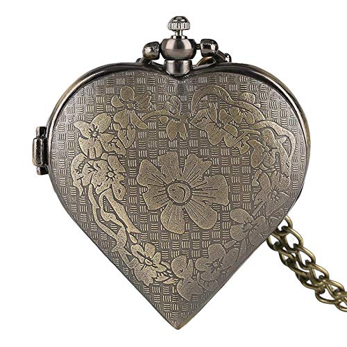 HCFSUK Reloj de Bolsillo con Cadena, Regalos para Amantes, Esposas, Relojes de corazón, Colgante de Cuarzo con Estilo, niñas, Mujeres, Collar para Mujer, día de San Valentín HCFSUK Reloj de Bolsillo con Cadena, Regalos para Amantes, Esposas, Relojes de corazón, Colgante de Cuarzo con Estilo, niñas, Mujeres, Collar para Mujer, día de San Valentín