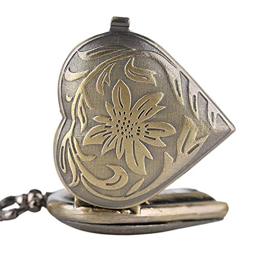 HCFSUK Reloj de Bolsillo con Cadena, Regalos para Amantes, Esposas, Relojes de corazón, Colgante de Cuarzo con Estilo, niñas, Mujeres, Collar para Mujer, día de San Valentín HCFSUK Reloj de Bolsillo con Cadena, Regalos para Amantes, Esposas, Relojes de corazón, Colgante de Cuarzo con Estilo, niñas, Mujeres, Collar para Mujer, día de San Valentín
