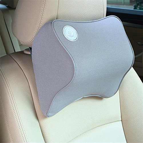 HCMAX Almohada para el Reposacabezas del Coche - Cojín Cervical con Soporte de Cuello para el Asiento del Coche - con Espuma de Memoria para Conducir - con Cubierta Extraíble