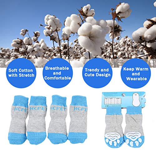 Hcpet Calcetines Antideslizantes para Perros, Protectores de Patas para Perros Gatos, Control de tracción para el Uso en Interiores, Ajuste para Perros Extra pequeños a Grandes (Azul, S) Hcpet Calcetines Antideslizantes para Perros, Protectores de Patas para Perros Gatos, Control de tracción para el Uso en Interiores, Ajuste para Perros Extra pequeños a Grandes (Azul, S)