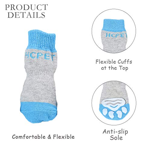 Hcpet Calcetines Antideslizantes para Perros, Protectores de Patas para Perros Gatos, Control de tracción para el Uso en Interiores, Ajuste para Perros Extra pequeños a Grandes (Azul, S) Hcpet Calcetines Antideslizantes para Perros, Protectores de Patas para Perros Gatos, Control de tracción para el Uso en Interiores, Ajuste para Perros Extra pequeños a Grandes (Azul, S)